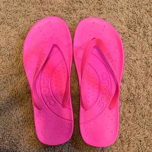 Size 11 CROCS Hot Pink Classic Flip Sandals